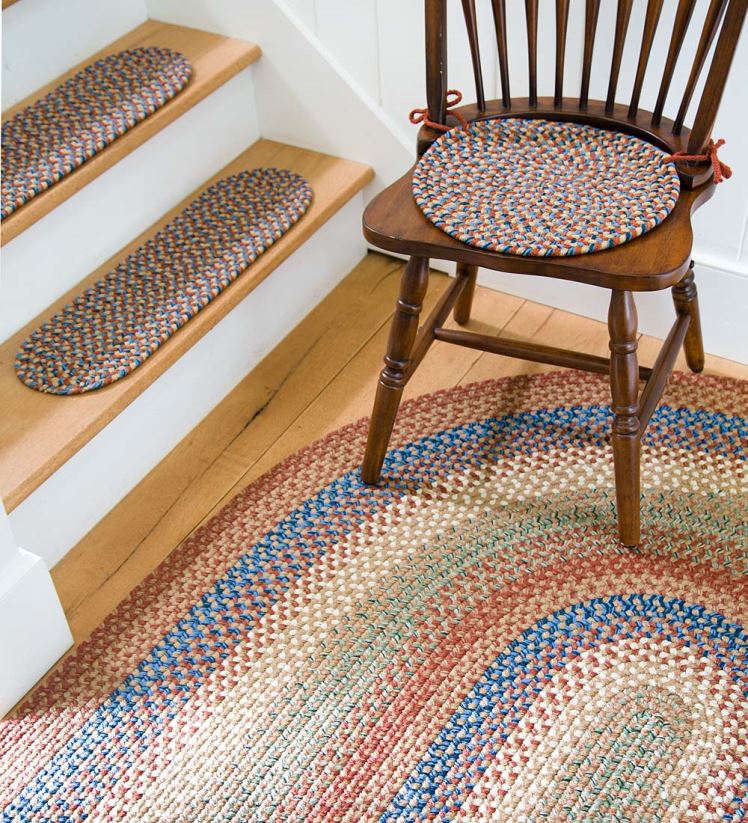 Plow & Hearth tapis et nattes Marches d'escalier roanoke en polypro tressé intérieur/extérieur, ensemble de 4 - braise solide 0BNZ1909