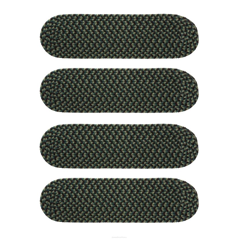 Plow & Hearth tapis et nattes Marches d'escalier roanoke en polypro tressé intérieur/extérieur, ensemble de 4 - braise solide 0BNZ1909