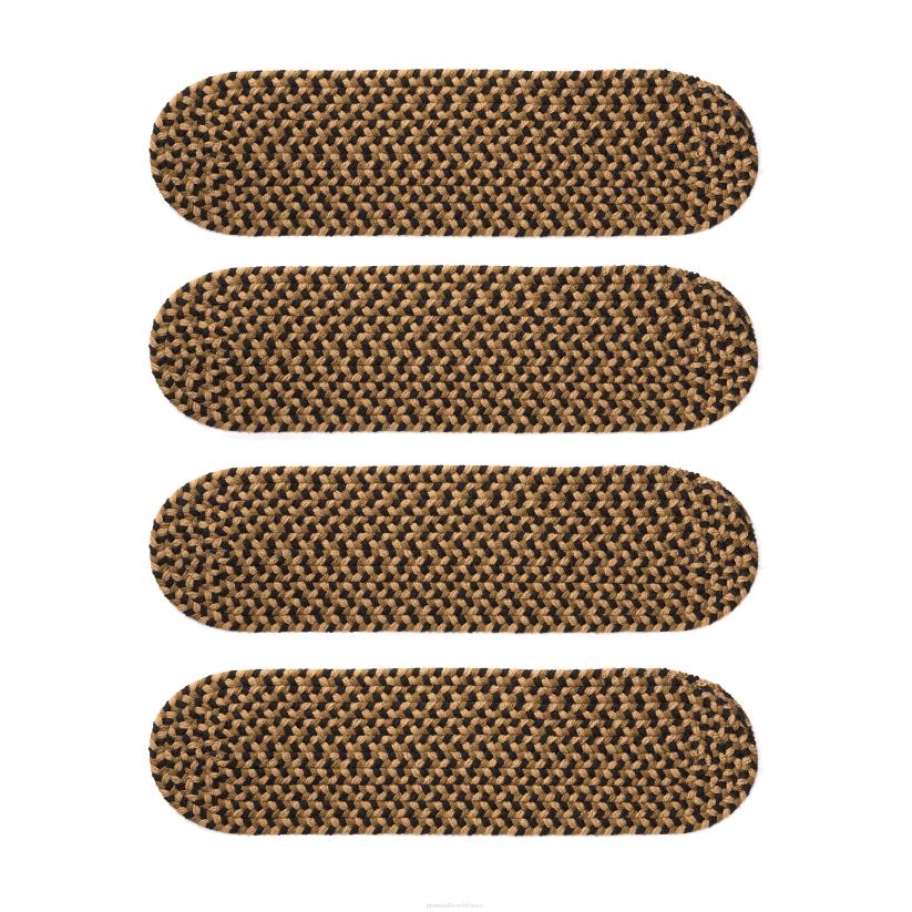 Plow & Hearth tapis et nattes Marches d'escalier roanoke en polypro tressé intérieur/extérieur, ensemble de 4 - braise solide 0BNZ1909