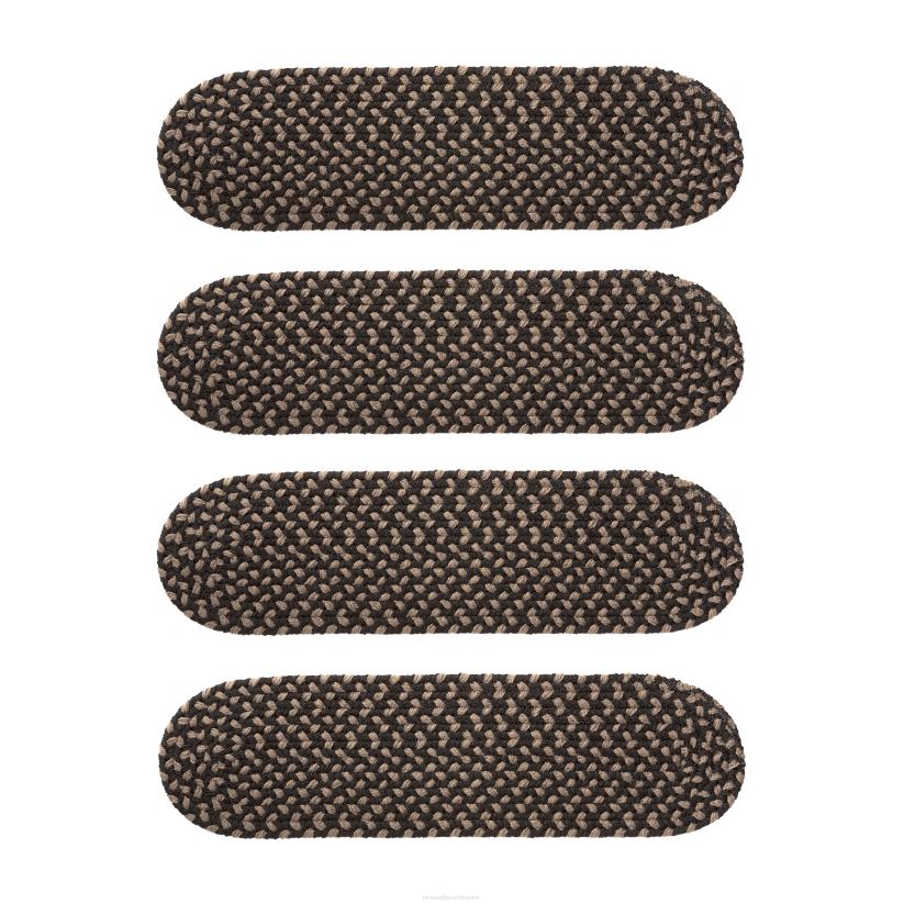 Plow & Hearth tapis et nattes Marches d'escalier roanoke en polypro tressé intérieur/extérieur, ensemble de 4 - braise solide 0BNZ1909