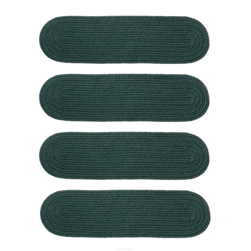 Plow & Hearth tapis et nattes Marches d'escalier roanoke en polypro tressé intérieur/extérieur, ensemble de 4 - braise solide 0BNZ1909