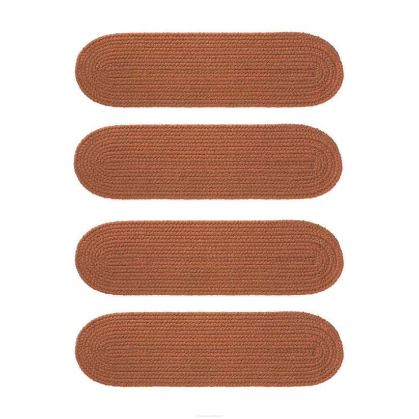 Plow & Hearth tapis et nattes Marches d'escalier roanoke en polypro tressé intérieur/extérieur, ensemble de 4 - braise solide 0BNZ1909