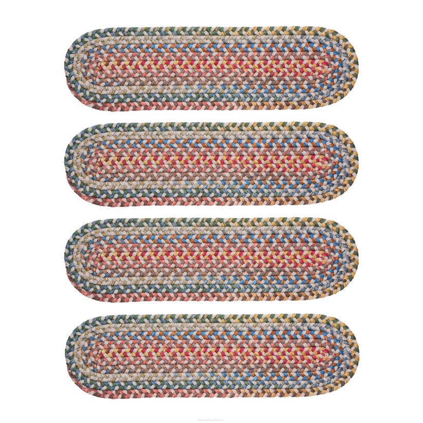 Plow & Hearth tapis et nattes Marches d'escalier tressées en polypropylène intérieur/extérieur Afton Mountain, ensemble de 4 - opale bleue 0BNZ1911