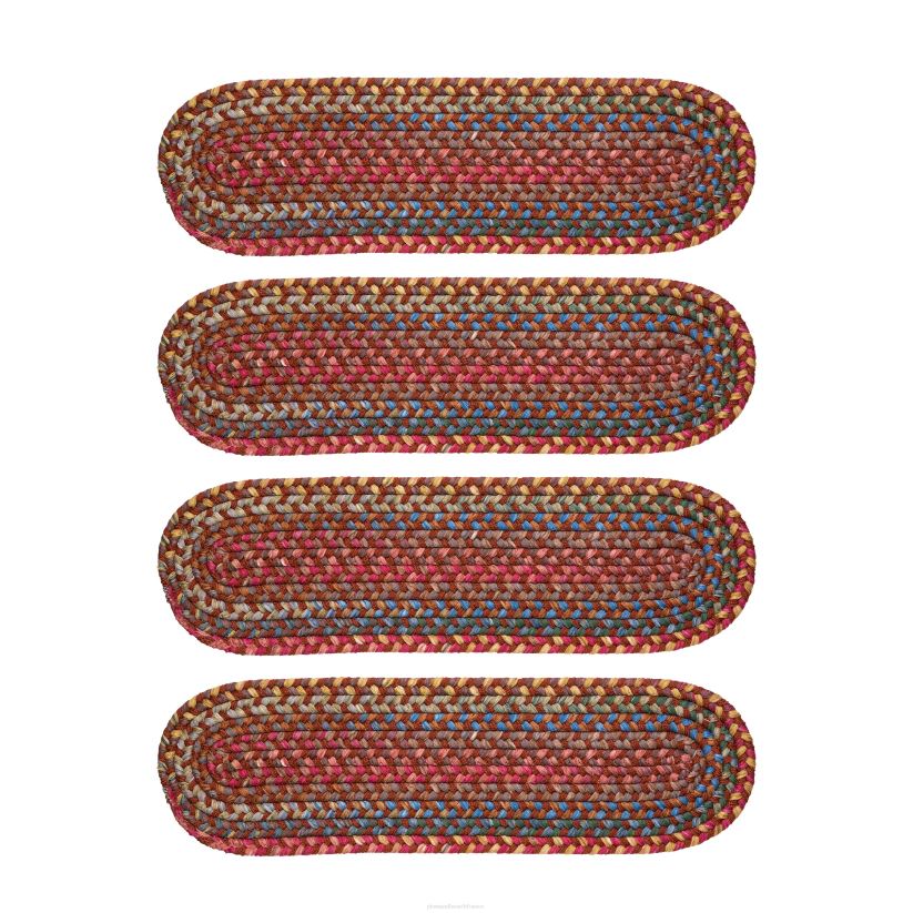 Plow & Hearth tapis et nattes Marches d'escalier tressées en polypropylène intérieur/extérieur Afton Mountain, ensemble de 4 - opale bleue 0BNZ1911