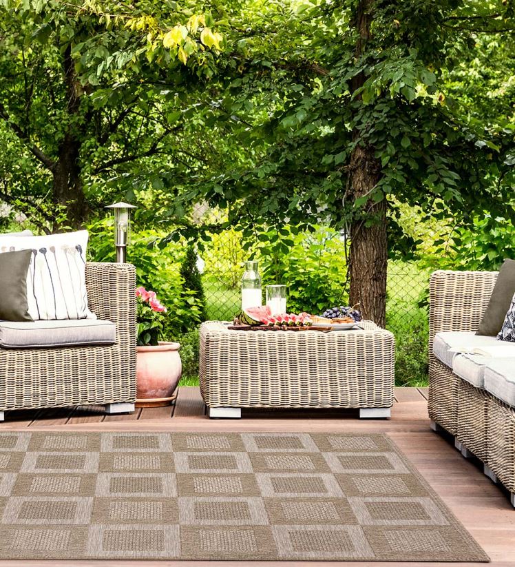 Plow & Hearth tapis et nattes Tapis carré beachcomber intérieur/extérieur 0BNZ1808