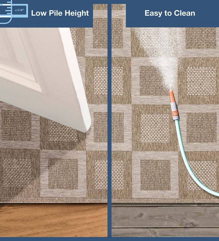 Plow & Hearth tapis et nattes Tapis carré beachcomber intérieur/extérieur 0BNZ1808