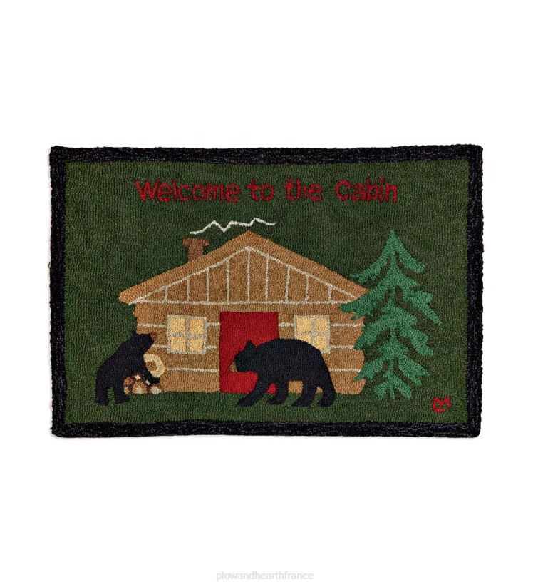 Plow & Hearth tapis et nattes Tapis décoratif en laine crocheté à la main Wood Lodge 0BNZ1847