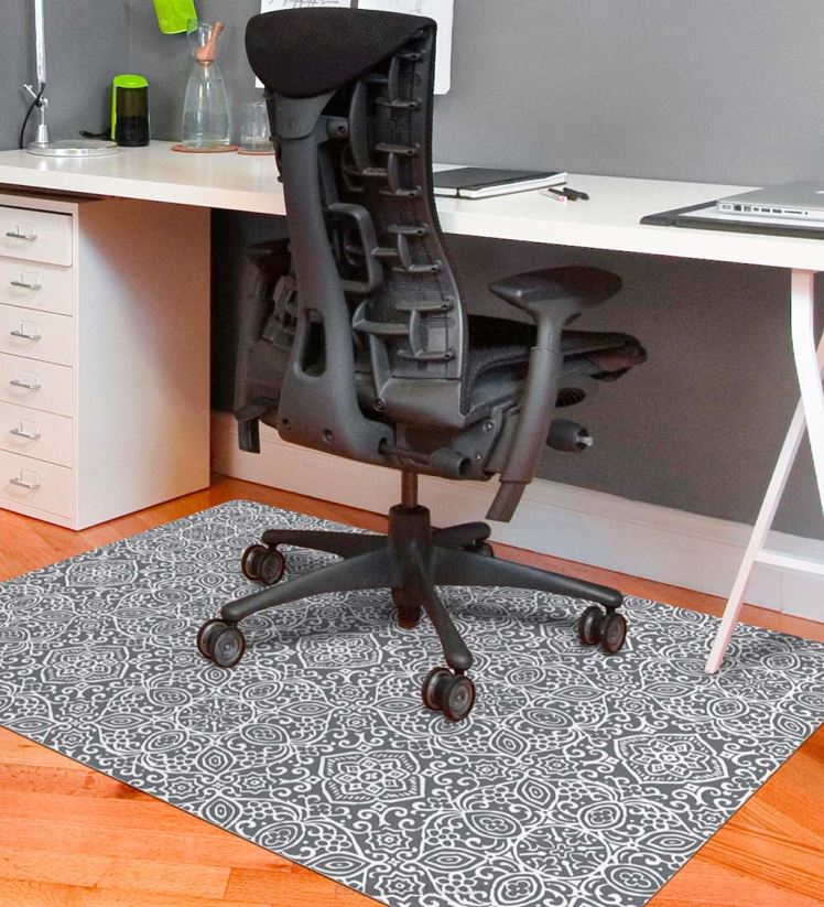 Plow & Hearth tapis et nattes Tapis de chaise de bureau arabesque - gris 0BNZ1781