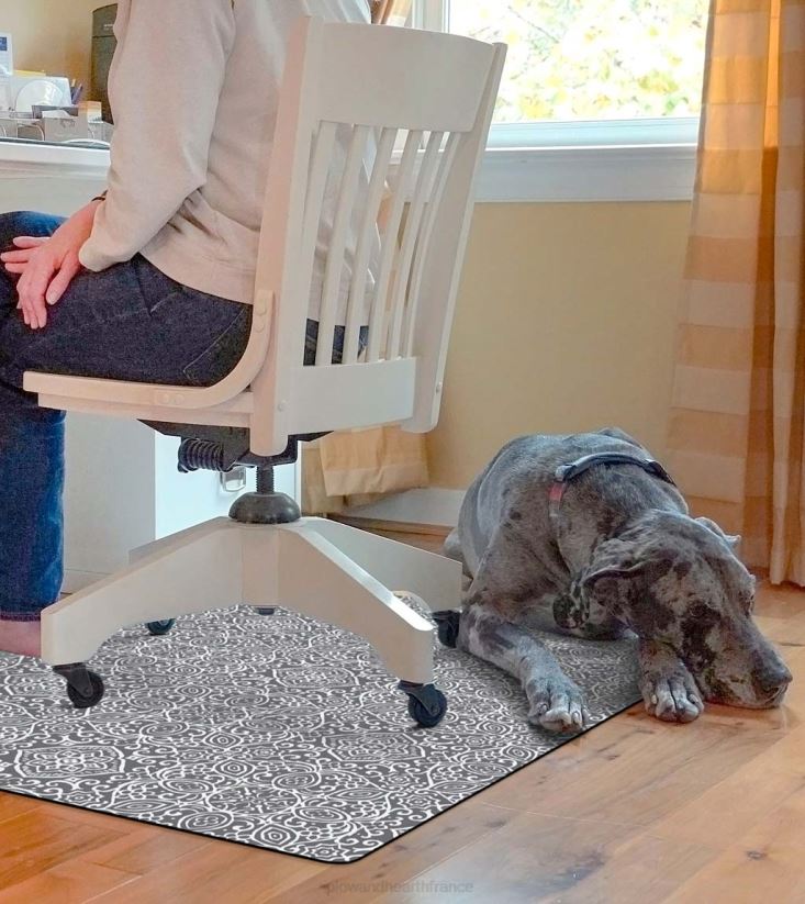 Plow & Hearth tapis et nattes Tapis de chaise de bureau arabesque - gris 0BNZ1781