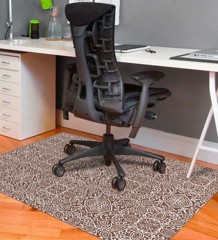 Plow & Hearth tapis et nattes Tapis de chaise de bureau arabesque - gris 0BNZ1781