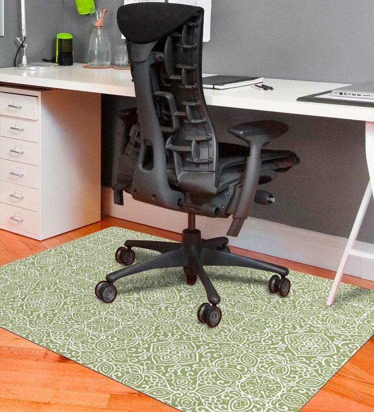 Plow & Hearth tapis et nattes Tapis de chaise de bureau arabesque - gris 0BNZ1781