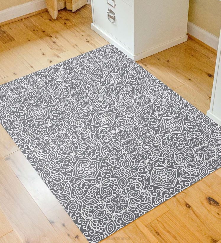 Plow & Hearth tapis et nattes Tapis de chaise de bureau arabesque - gris 0BNZ1781