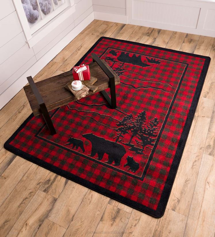Plow & Hearth tapis et nattes Tapis endurastran à carreaux de buffle ours Huntington 0BNZ1764
