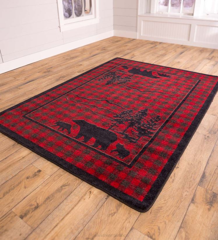 Plow & Hearth tapis et nattes Tapis endurastran à carreaux de buffle ours Huntington 0BNZ1764