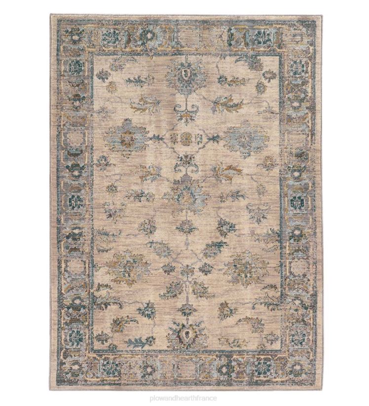 Plow & Hearth tapis et nattes Tapis floral antique ivoire et bleu Covington 0BNZ1773