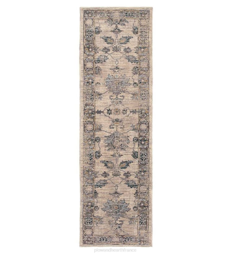 Plow & Hearth tapis et nattes Tapis floral antique ivoire et bleu Covington 0BNZ1773