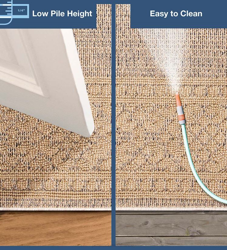 Plow & Hearth tapis et nattes Tapis intérieur/extérieur avec bordure de faucon minou 0BNZ1804