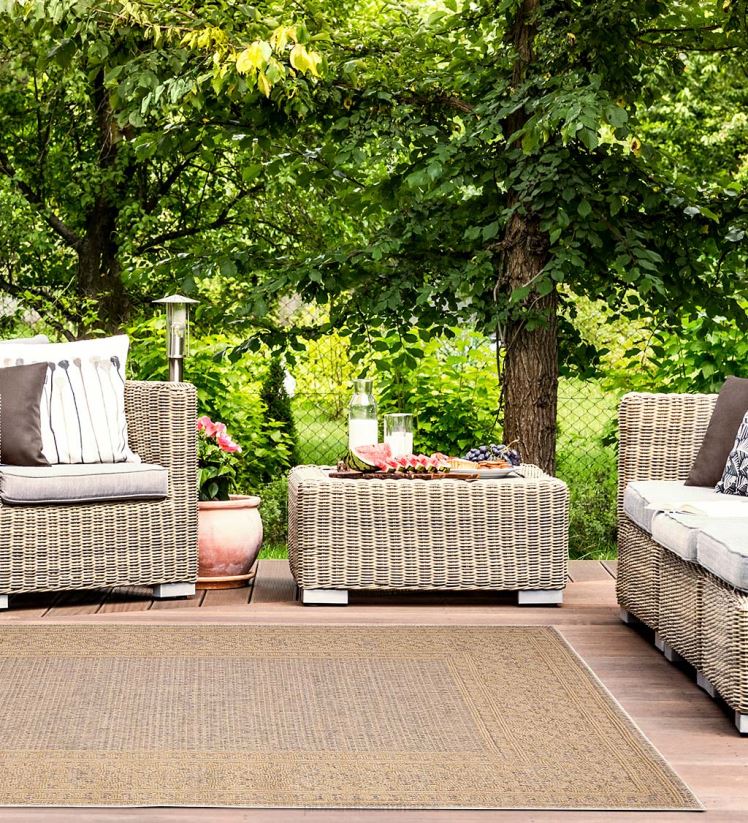 Plow & Hearth tapis et nattes Tapis intérieur/extérieur avec bordure de faucon minou 0BNZ1804