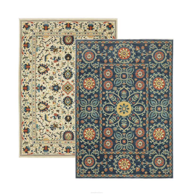 Plow & Hearth tapis et nattes Tapis intérieur/extérieur en polypropylène avec bordure Clover Hill 0BNZ1846