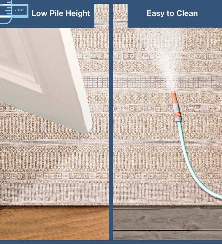 Plow & Hearth tapis et nattes Tapis rayé beachcomber intérieur/extérieur 0BNZ1801