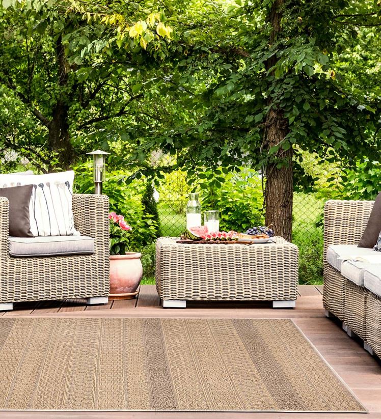 Plow & Hearth tapis et nattes Tapis rayé intérieur/extérieur kitty hawk 0BNZ1805