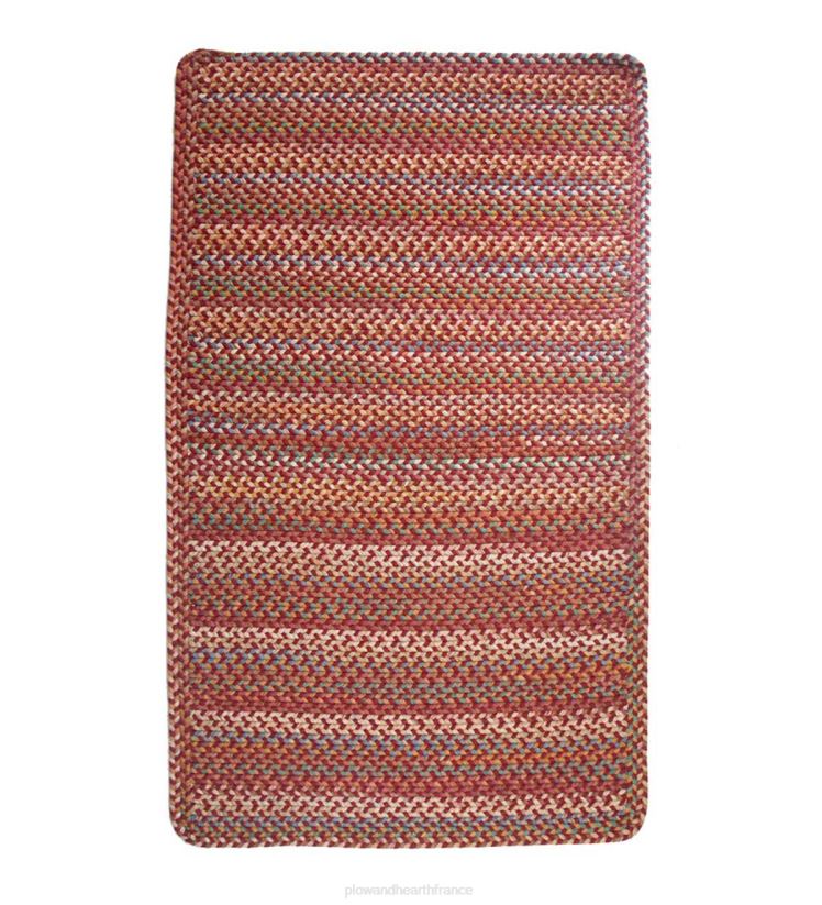 Plow & Hearth tapis et nattes Tapis tressés en laine rectangulaire à crête bleue 0BNZ1765