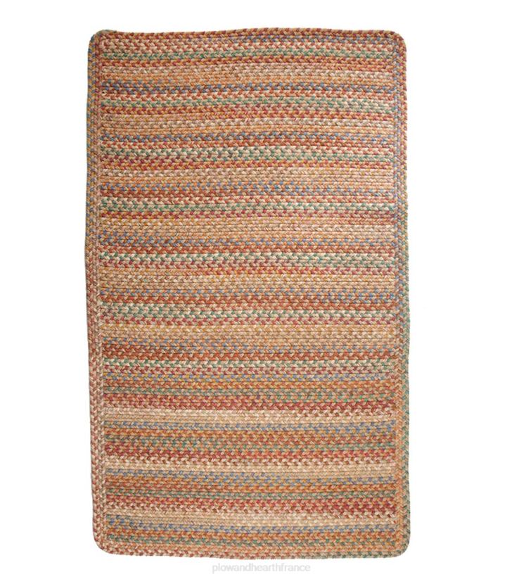 Plow & Hearth tapis et nattes Tapis tressés en laine rectangulaire à crête bleue 0BNZ1765