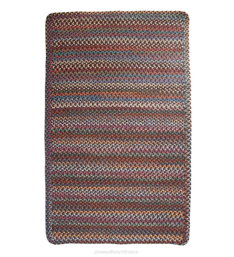 Plow & Hearth tapis et nattes Tapis tressés en laine rectangulaire à crête bleue 0BNZ1765