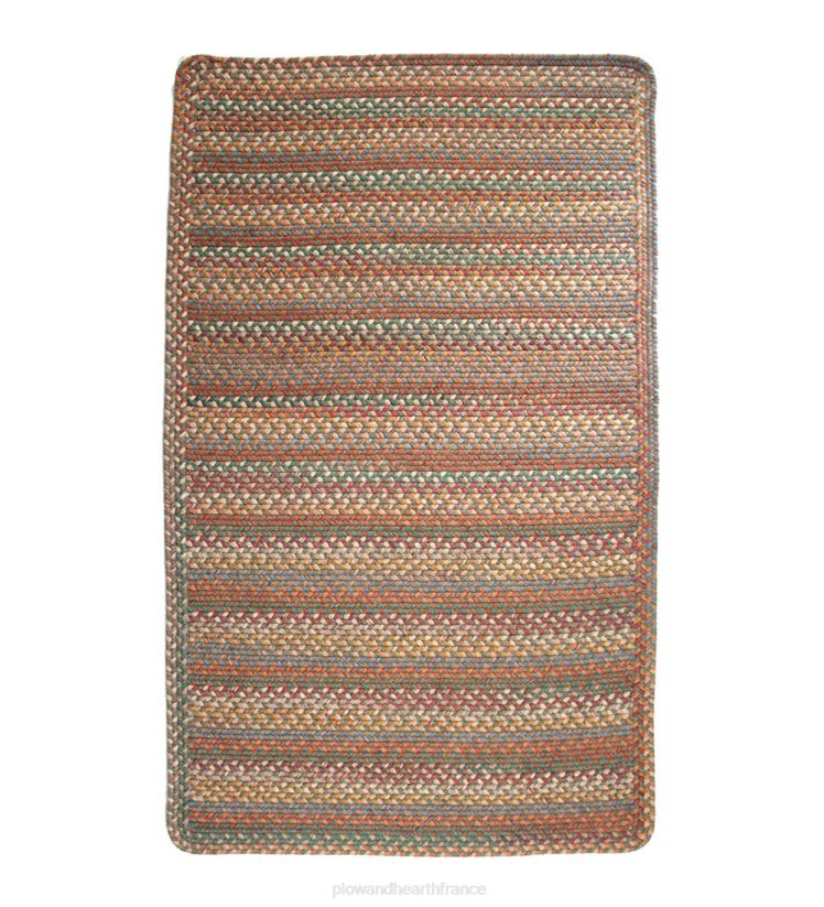Plow & Hearth tapis et nattes Tapis tressés en laine rectangulaire à crête bleue 0BNZ1765