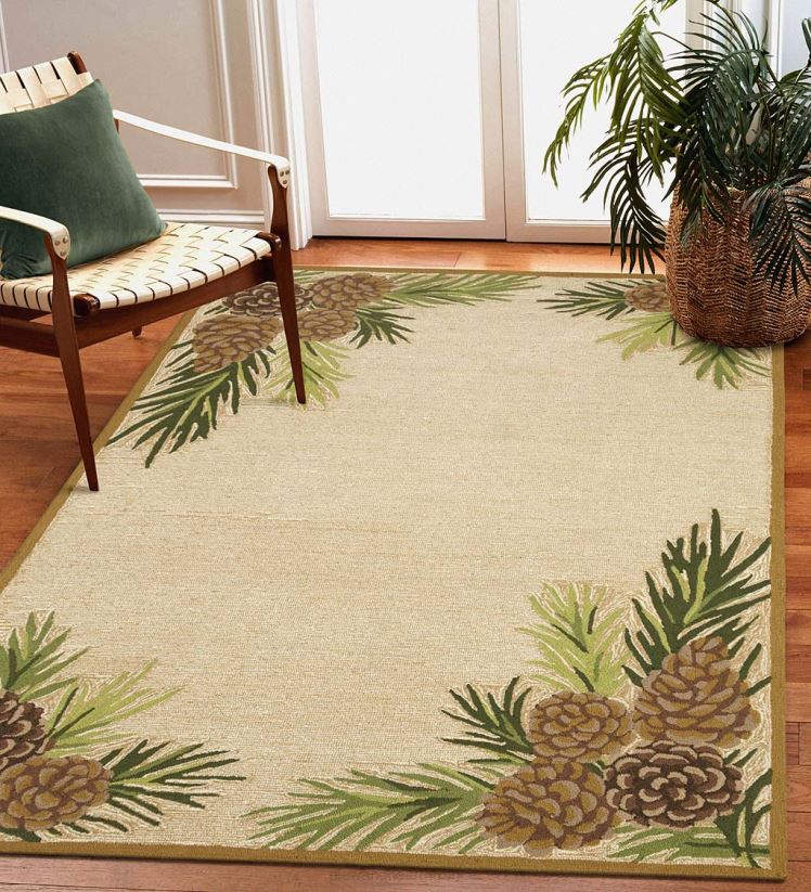 Plow & Hearth tapis et nattes Tapis vinyl avec bordure de lac forestier, intérieur/extérieur 0BNZ1792