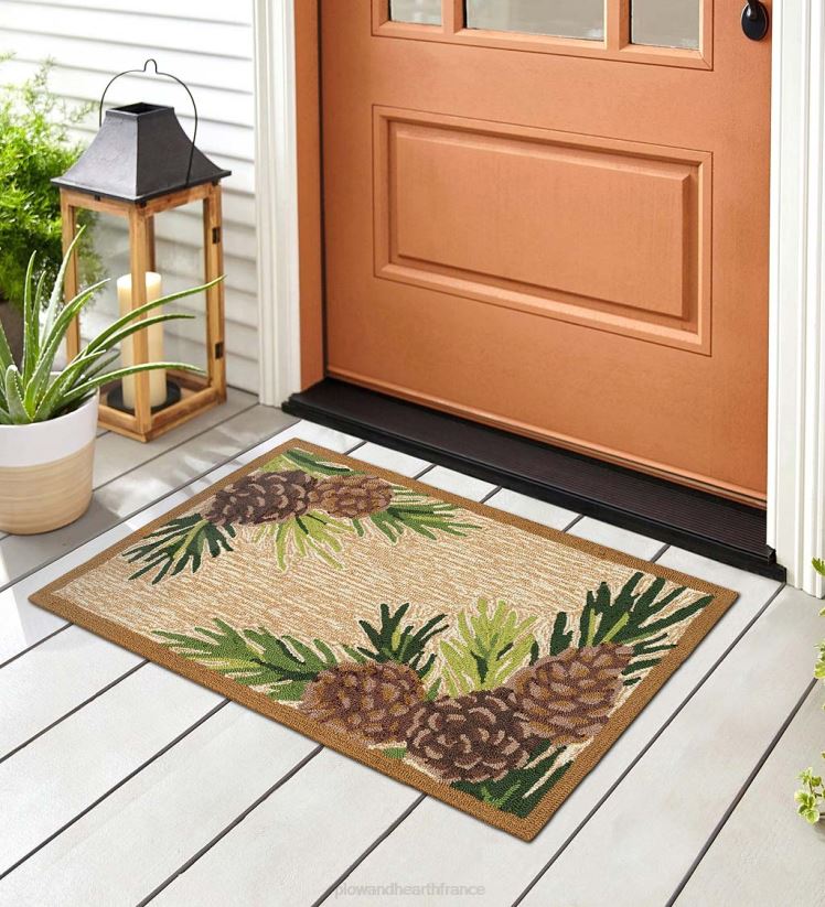 Plow & Hearth tapis et nattes Tapis vinyl avec bordure de lac forestier, intérieur/extérieur 0BNZ1792