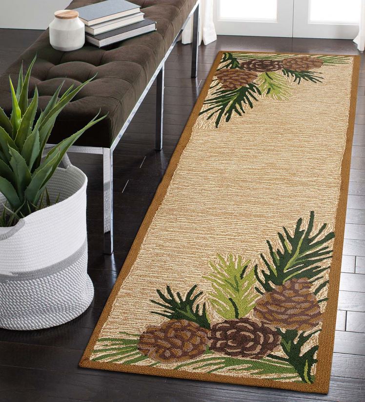 Plow & Hearth tapis et nattes Tapis vinyl avec bordure de lac forestier, intérieur/extérieur 0BNZ1792