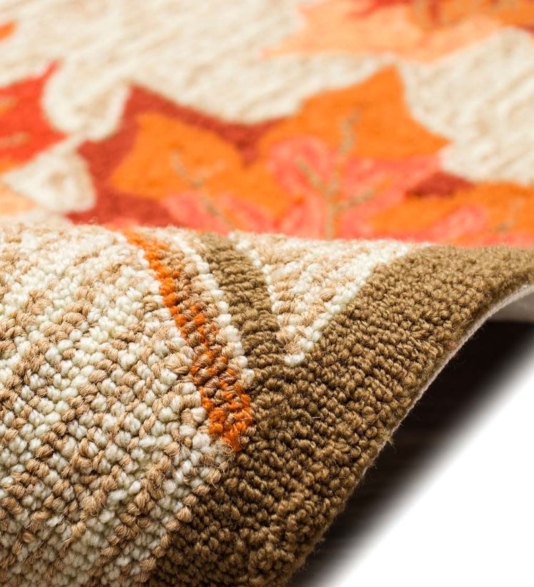 Plow & Hearth tapis et nattes Tapis vinyl avec bordure feuilles tombantes intérieur/extérieur 0BNZ1790