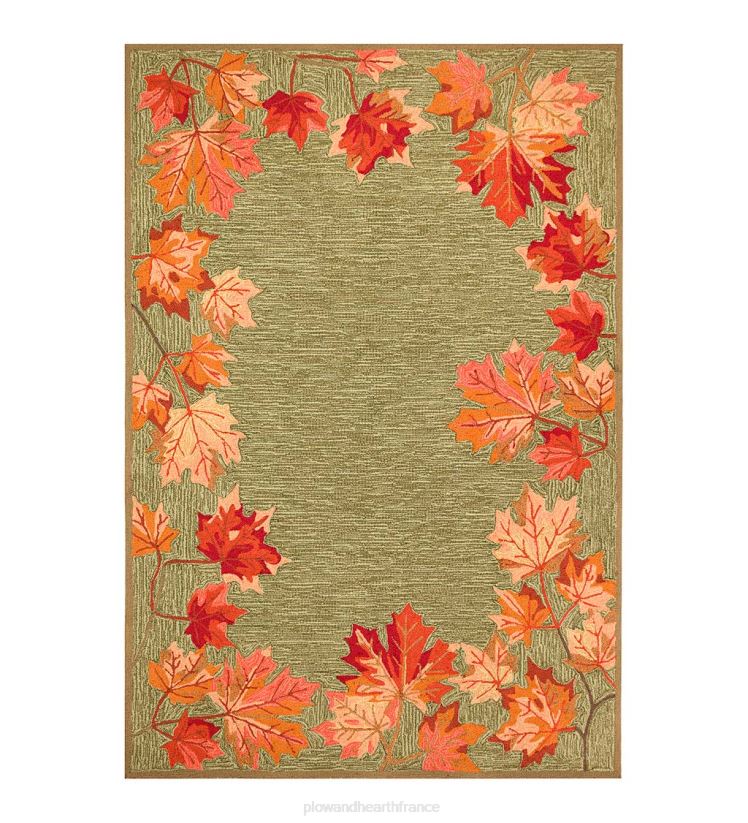 Plow & Hearth tapis et nattes Tapis vinyl avec bordure feuilles tombantes intérieur/extérieur 0BNZ1790