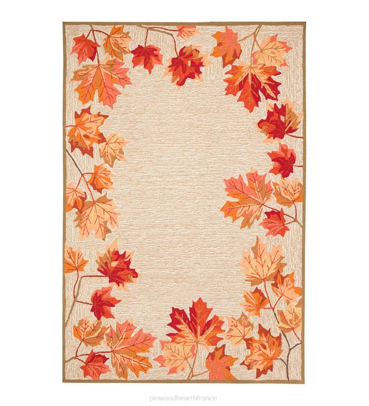 Plow & Hearth tapis et nattes Tapis vinyl avec bordure feuilles tombantes intérieur/extérieur 0BNZ1790