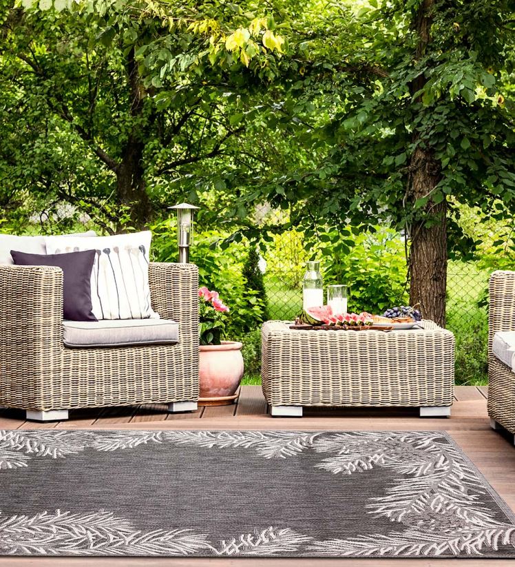 Plow & Hearth tapis et nattes Tapis vinyl avec bordure pinède, intérieur/extérieur 0BNZ1825