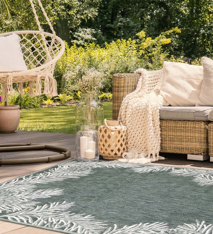 Plow & Hearth tapis et nattes Tapis vinyl avec bordure pinède, intérieur/extérieur 0BNZ1825