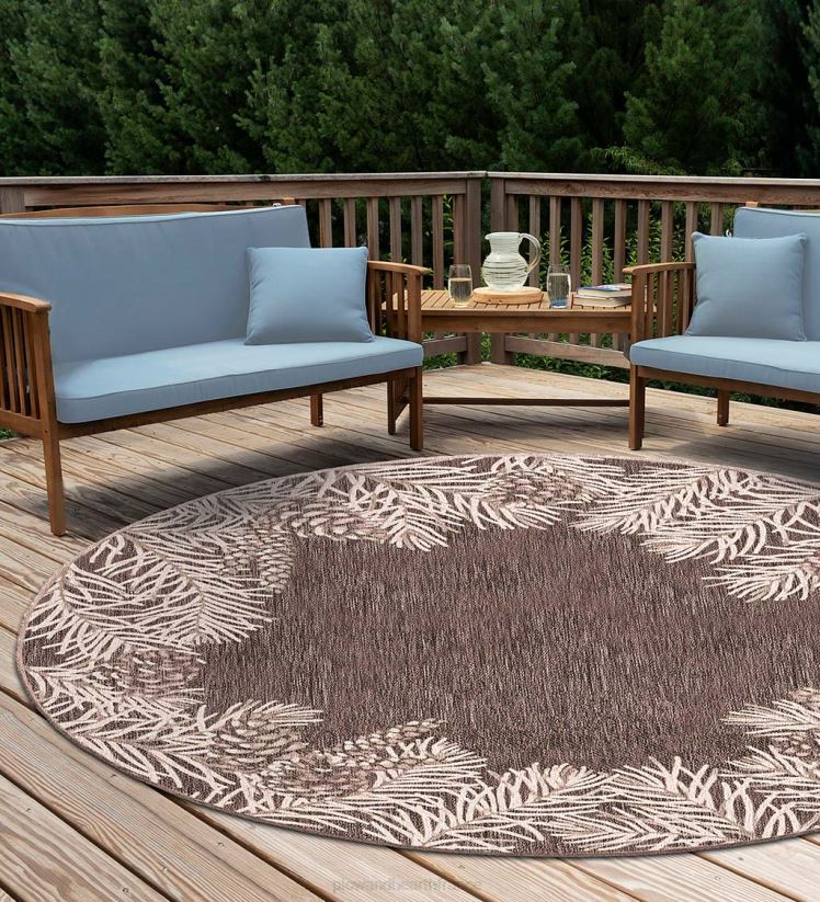 Plow & Hearth tapis et nattes Tapis vinyl avec bordure pinède, intérieur/extérieur 0BNZ1825