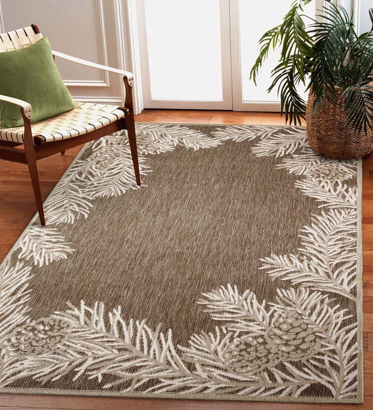 Plow & Hearth tapis et nattes Tapis vinyl avec bordure pinède, intérieur/extérieur 0BNZ1825