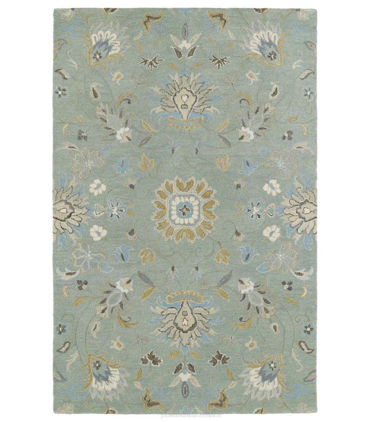 Plow & Hearth tapis et nattes Tapis vinyl en laine avec vigne florale de prairie de menthe 0BNZ1888