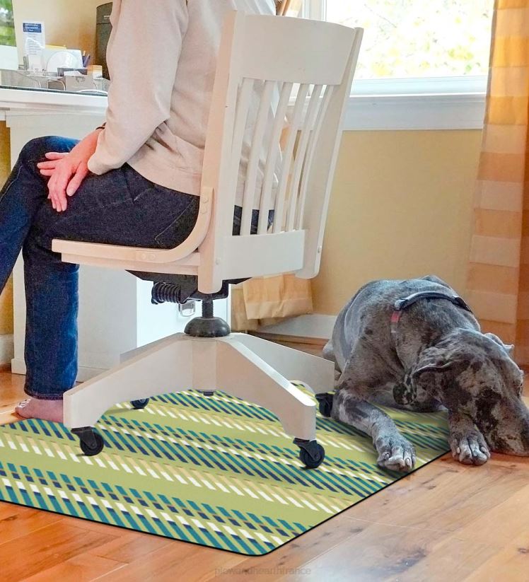 Plow & Hearth tapis et nattes tapis de chaise rayé - bleu 0BNZ1834