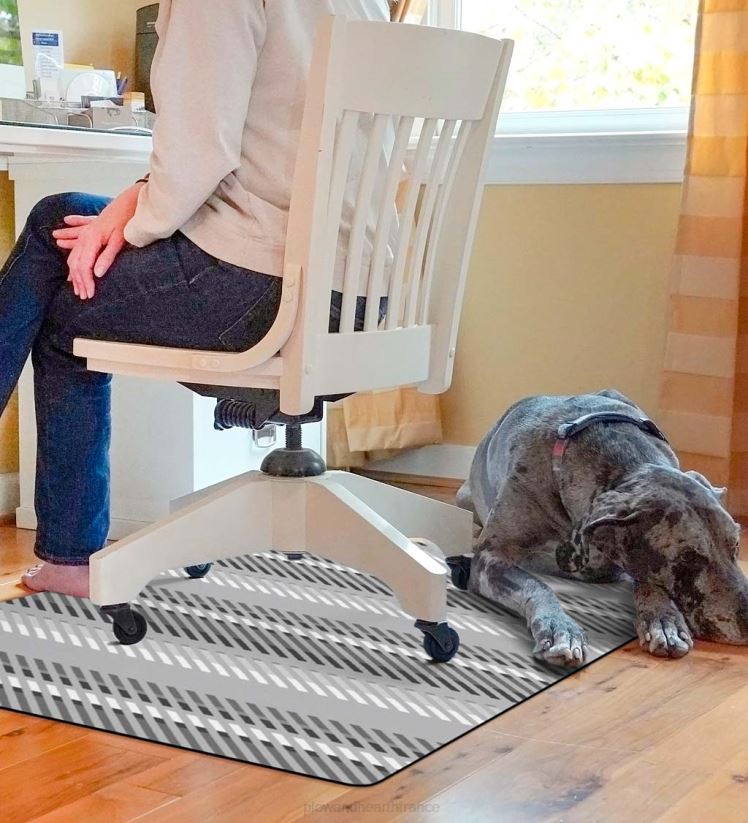 Plow & Hearth tapis et nattes tapis de chaise rayé - bleu 0BNZ1834