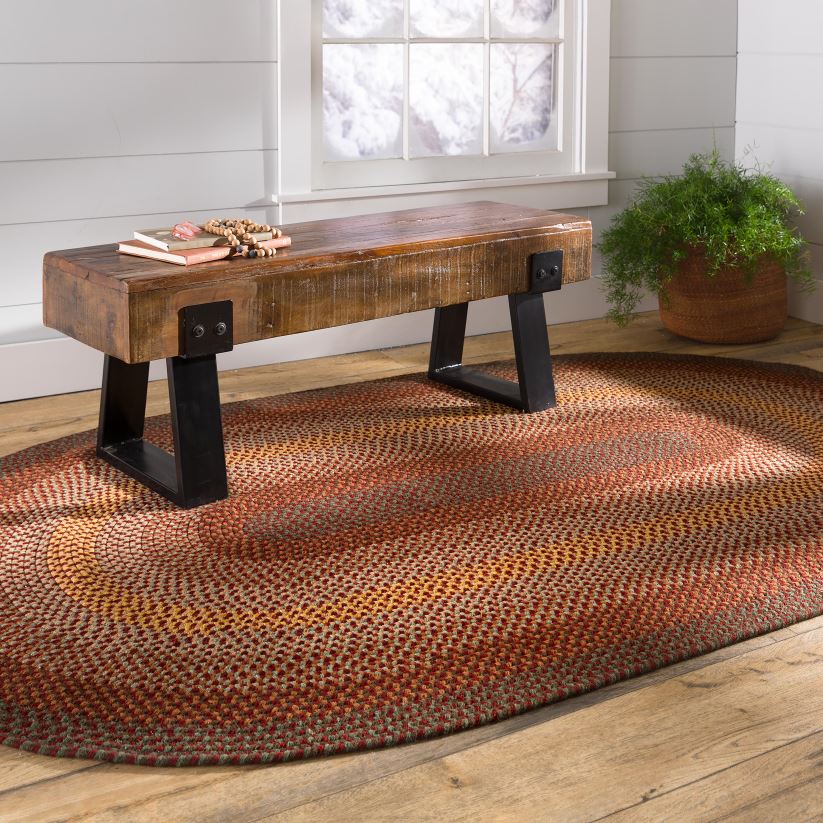 Plow & Hearth tapis et nattes tapis virginia tressé en laine fabriqué aux États-Unis 0BNZ1778